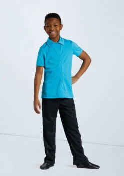 Weissman Boys Collared Shirt -dance costume 12501 turquoise 11456 black 4325 92846.1678887463