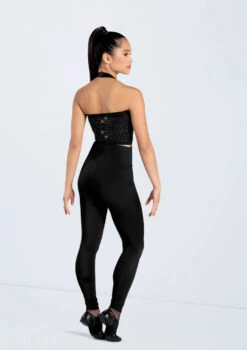 Weissman Cropped Sequin Halter Top