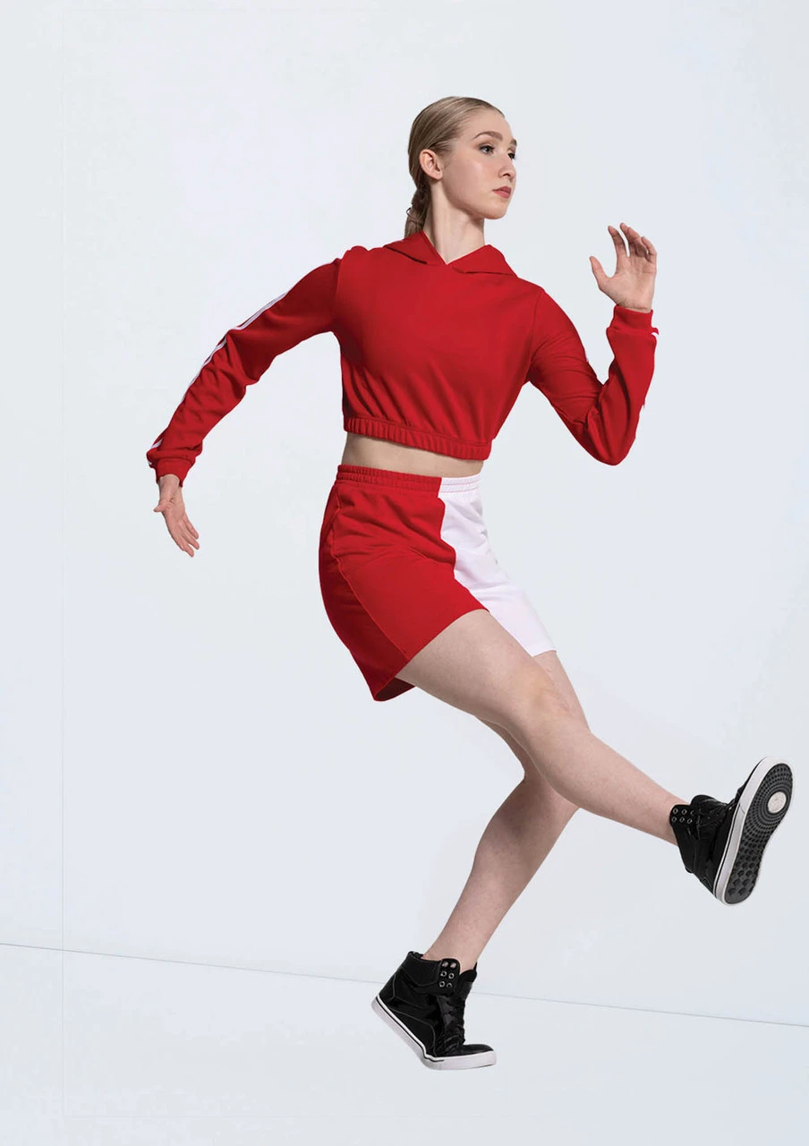 Weissman Striped Sleeve Cropped Hoodie 3 Weissman Striped Sleeve Cropped Hoodie