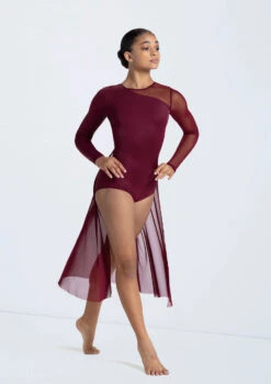 Weissman Long Sleeve Back Panel Leotard 11 Weissman Long Sleeve Back Panel Leotard -dance costume 14423 blackcherry 440 04533.1678889488