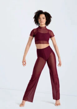 Weissman Cropped Power Mesh Tee 11 Weissman Cropped Power Mesh Tee -dance costume 14428 blackcherry 14430 blackcherry 924 58672.1698817156