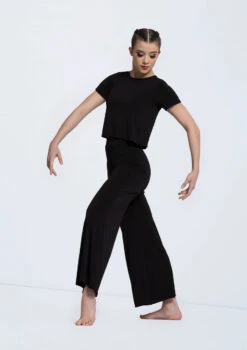Weissman Matte Jersey Cropped Tee -dance costume 14433 black MJ12612 black 2774 98528.1694131196