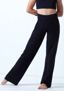 Intermezzo Teen High Waisted Wide Leg Pants -dance costume 5278 BLK FRONT 1T 74197.1698809390