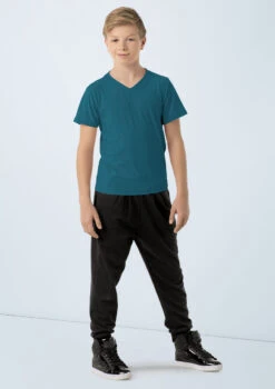 Weissman Boys V-Neck Shirt -dance costume 6620 darkteal 3767 45481.1678890308