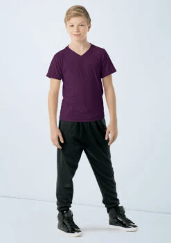 Weissman Boys V-Neck Shirt -dance costume 6620 eggplant 3767 89079.1678890308