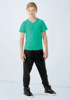 Weissman Boys V-Neck Shirt -dance costume 6620 emerald 3767 60415.1678890308