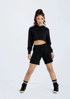 Weissman French Terry Pull-On Shorts -dance costume AH10417 black AH12500 black 802 34113.1698840264