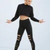 Weissman Long Sleeve Cropped Hoodie -dance costume AH10417 black MT10411 black 010 30721.1678890513