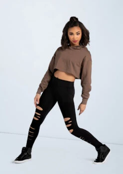 Weissman Long Sleeve Cropped Hoodie 9 Weissman Long Sleeve Cropped Hoodie -dance costume AH10417 mocha MT10411 black 2751 20309.1678890513