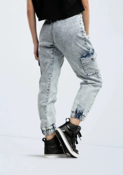 Weissman Denim Cargo Pocket Joggers -dance costume AH13168 acidwash 1849 30801.1674261650