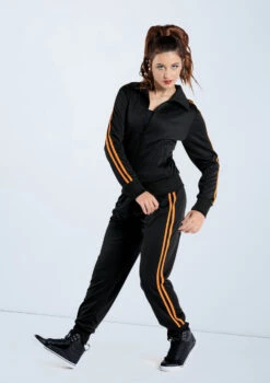 Weissman Stripe Sleeve Track Jacket -dance costume AH9280 blackember AH9281 blackember 983 57238.1678890724