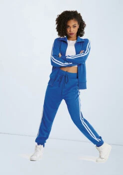 Weissman Stripe Sleeve Track Jacket -dance costume AH9280 royal AH9281 royal 129095 92281.1698840280