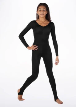 Alegra Shiny Blaine Catsuit -dance costume ALC0290 MAIN BLK 20556.1678871236