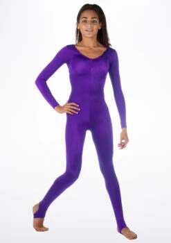 Alegra Shiny Blaine Catsuit -dance costume ALC0290 MAIN PUR 75753.1678871242