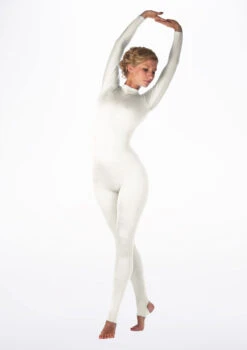 Alegra Shiny Aspen Catsuit -dance costume ALC0292 MAIN WHT 81755.1678871304