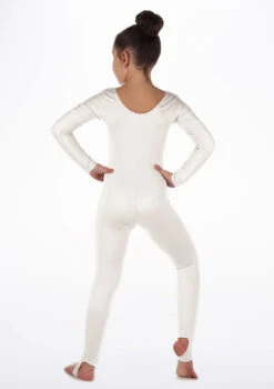 Alegra Girls Shiny Blaine Catsuit -dance costume ALC5290 MAIN WHT 70230.1675211017