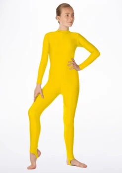 Alegra Girls Shiny Aspen Catsuit -dance costume ALC5292 MAIN YEL 84694.1678871877