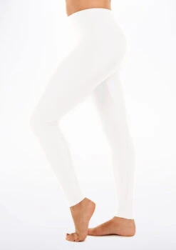 Alegra Shiny Footless Leggings -dance costume ALP0204 MAIN WHT 13698.1678874987