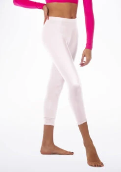 Alegra Shiny Crop Leggings -dance costume ALP0206 MAIN WHT 85672.1678875058