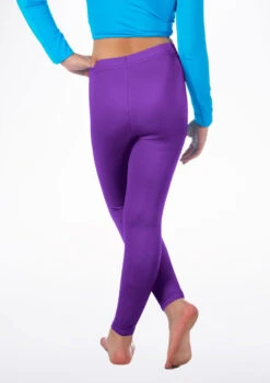 Alegra Girls Shiny Footless Leggings -dance costume ALP5204 BACKM PUR 00248.1678875192