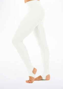 Alegra Shiny Stirrup Leggings -dance costume ALP5205 MAIN WHT 33394.1678875018
