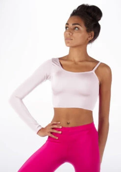 Alegra Shiny Echo Dance Top -dance costume ALS0252 MAIN WHT 32542.1678877653