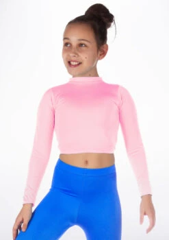 Alegra Girls Shiny Raya Dance Top -dance costume ALS5267 MAIN PNK 72235.1678878576
