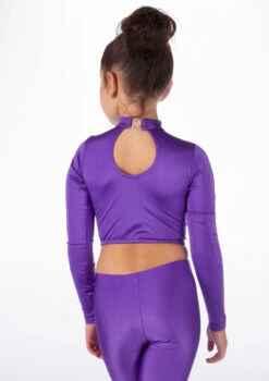 Alegra Girls Shiny Raya Dance Top -dance costume ALS5267 MAIN PUR 32224.1678878576