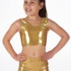 Alegra Girls Metallic Betty Dance Crop Top -dance costume ALS5286 MAIN GLD 55746.1678878584