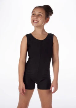 Alegra Girls Shiny Hotpant Unitard 24 Alegra Girls Shiny Hotpant Unitard -dance costume ALU5235 MAIN BLK 26517.1678879783