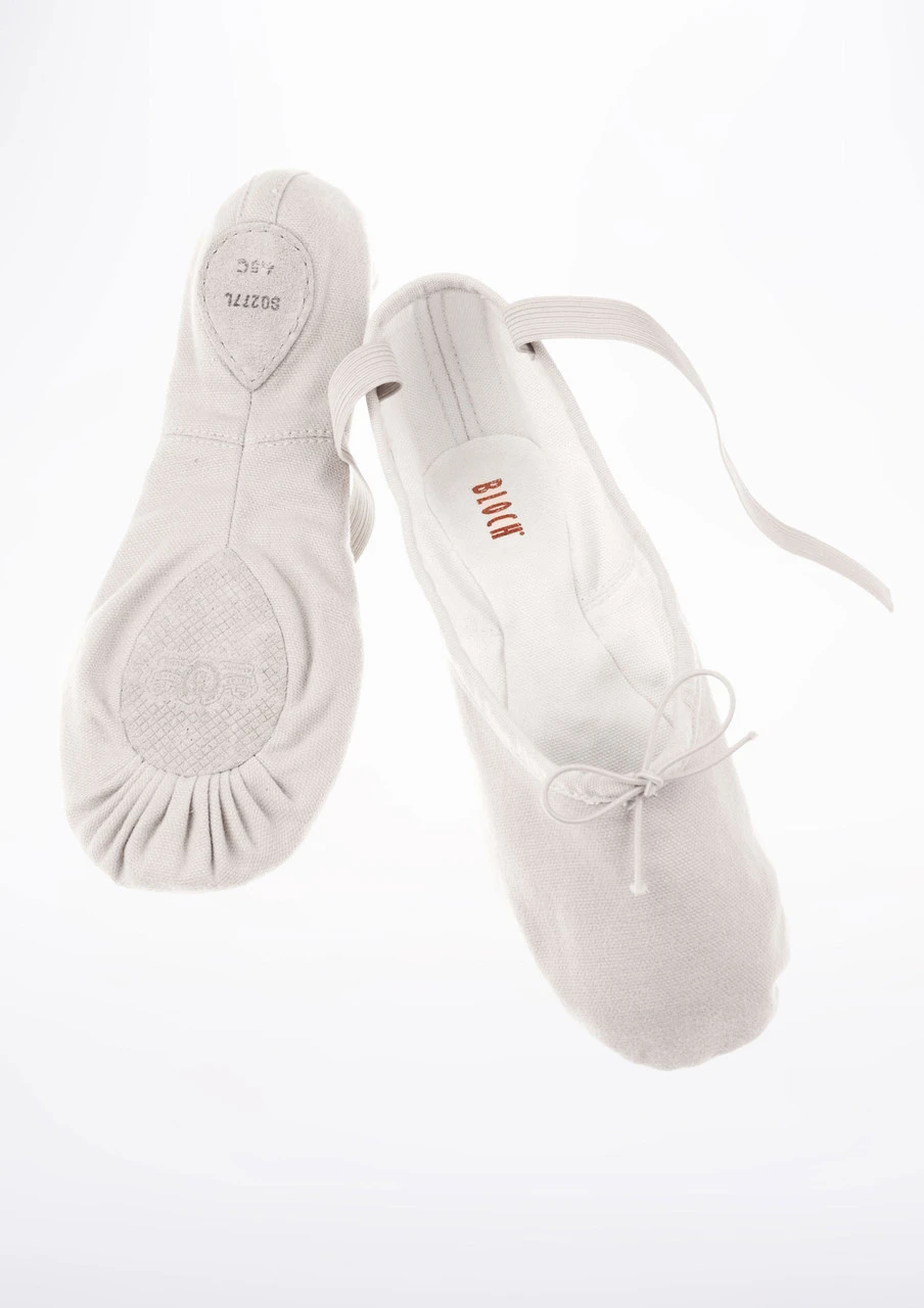 Bloch Split Sole Canvas Ballet Shoe - White 4 Bloch Split Sole Canvas Ballet Shoe - White - Image 2