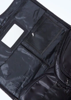 Capezio Garment Duffle Bag -dance costume CAB253 BLK CLOSE UP FRONT 1 90092.1678927157