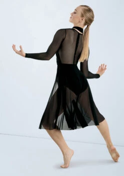 dance costume 11 Weissman Mesh Halter Wrap Midi Dress