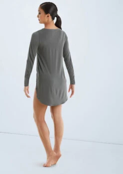 Weissman Long Sleeve Favorite Tee Dress -dance costume D11166 gray 009 69220.1678890814
