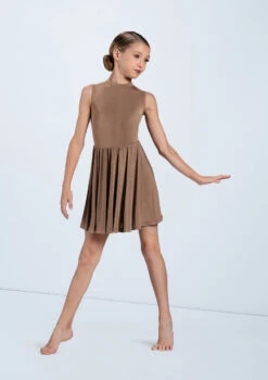 Weissman Keyhole Back Skater Dress 10 Weissman Keyhole Back Skater Dress -dance costume D11782 mocha 6192 31532.1678890837