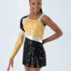 Weissman Colorblock Sequin Dress 2 Weissman Colorblock Sequin Dress -dance costume D9691 gold black 1269 27643.1678890973