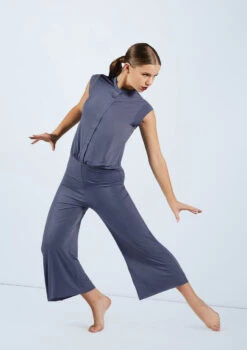 Weissman Snap Front Jumpsuit -dance costume MJ11818 slateblue 1547 95626.1698840483