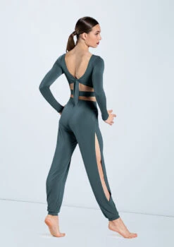 Weissman Knotted Back Crop Top -dance costume MJ12211 pine MJ12237 pine 903 34298.1678891014