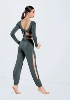 Weissman Knotted Back Crop Top -dance costume MJ12211 pine MJ12237 pine 903 36177.1678891019