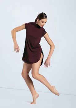 Weissman Mock Neck Tee Dress 11 Weissman Mock Neck Tee Dress -dance costume MJ12796 raisin 809 17935.1678891079