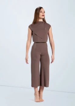 Weissman Matte Jersey Culottes -dance costume MJ12797 mocha MJ12791 mocha 457 12386.1678891071
