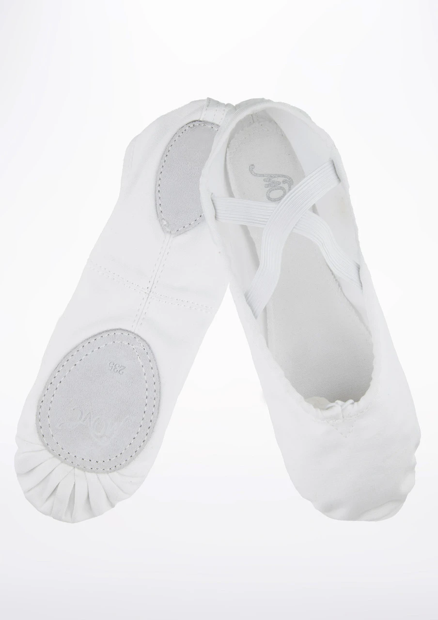 Move Dance Split Sole Canvas Ballet Shoe - White 4 Move Dance Split Sole Canvas Ballet Shoe - White - Image 2