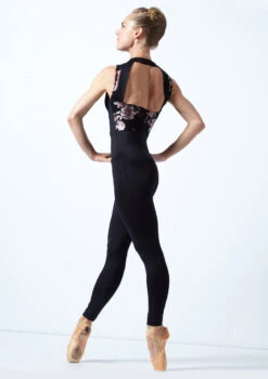 Move Dance Jupiter Floral Sleeveless Catsuit -dance costume MOC0631 BLK BACK 2 69189.1678928407