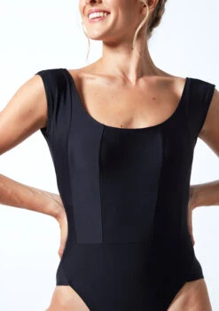 Move Dance Anastasia Scoop Neck Leotard -dance costume MOL0808 BLK CLOSE UP FRONT 1 36851.1678884312