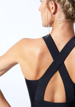 Move Dance Penelope Zip Up Leotard -dance costume MOL0818 BLK CLOSE UP BACK 1 21668.1678884319