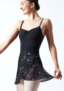 Move Dance Floral Print Wrap Dance Skirt - Black -dance costume MOR0406 BLK FRONT 1T 13499.1689636867