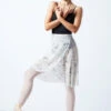 Move Dance Floral Long Wrap Dance Skirt - Ivory