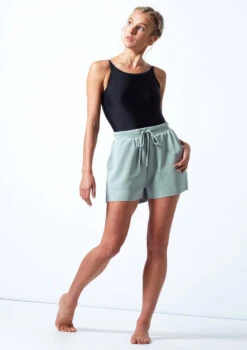 Move Dance Cassandra Jersey Dance Shorts -dance costume MOR0637 TEAL FRONT 1 10024.1678884709