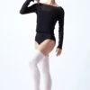 Move Dance Spirit Mesh Long Sleeve Crop Top -dance costume MOZ0617 BLK FRONT 1 79936.1678885045