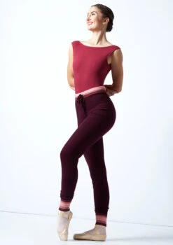 Move Dance Cameo Knit Dance Joggers -dance costume MOZ0708 DKPUR FRONT 1 95534.1678885100